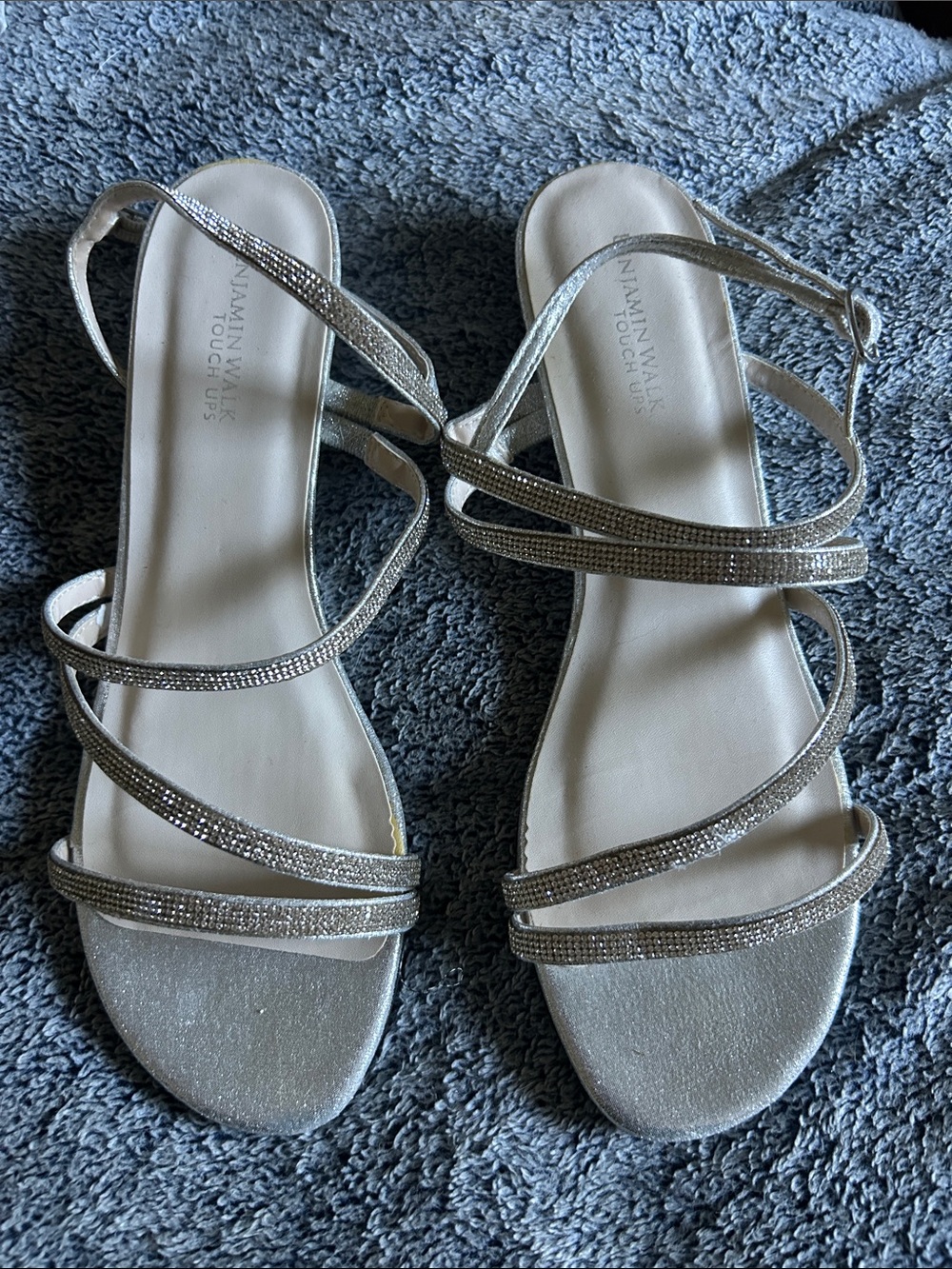 Benjamin walk Silver Glitter Strappy Sandals